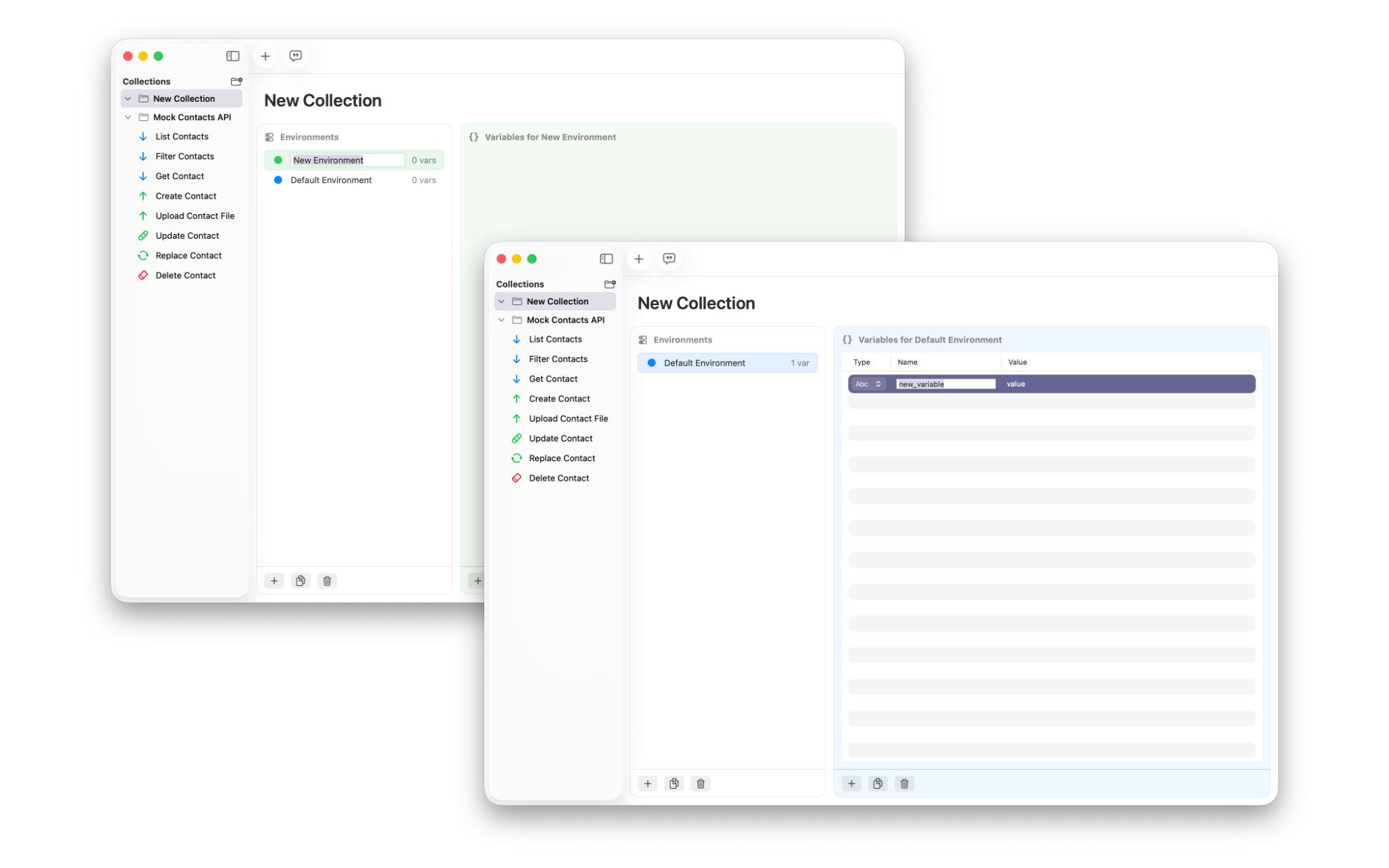 Requesto define environments & variables