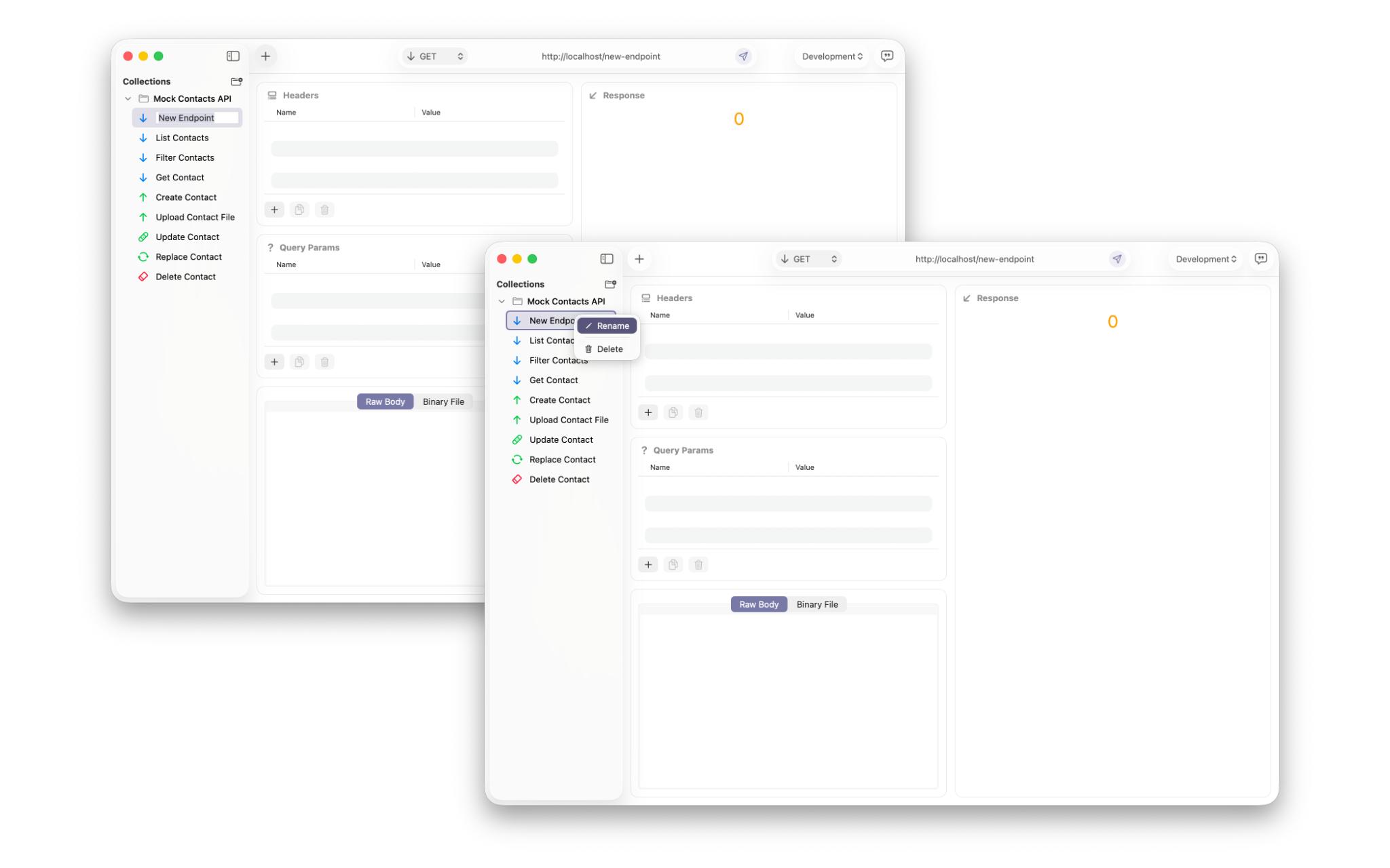 Requesto organize endpoints