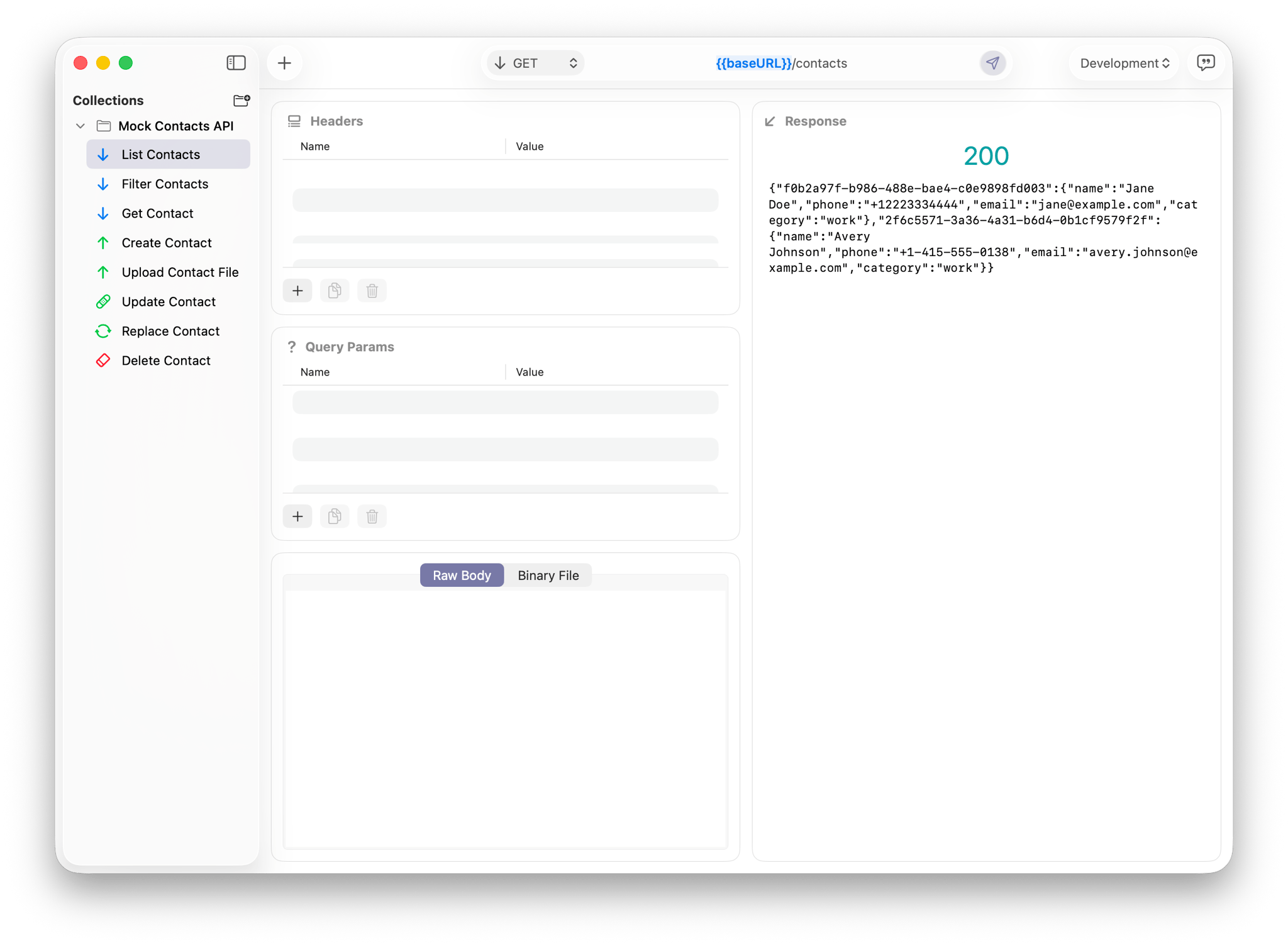Requesto response viewer showing text output for API inspection