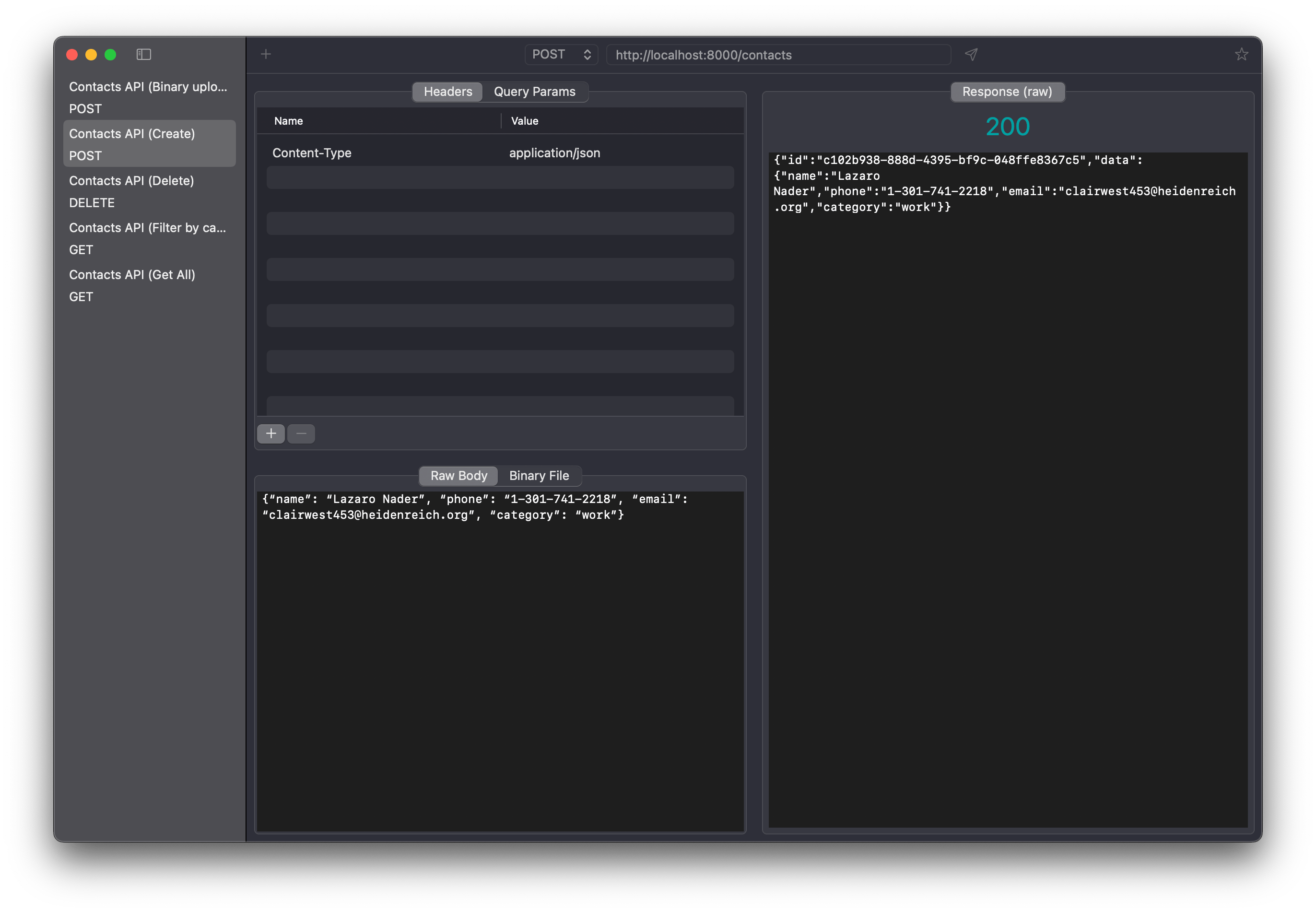 Requesto dark mode screenshot