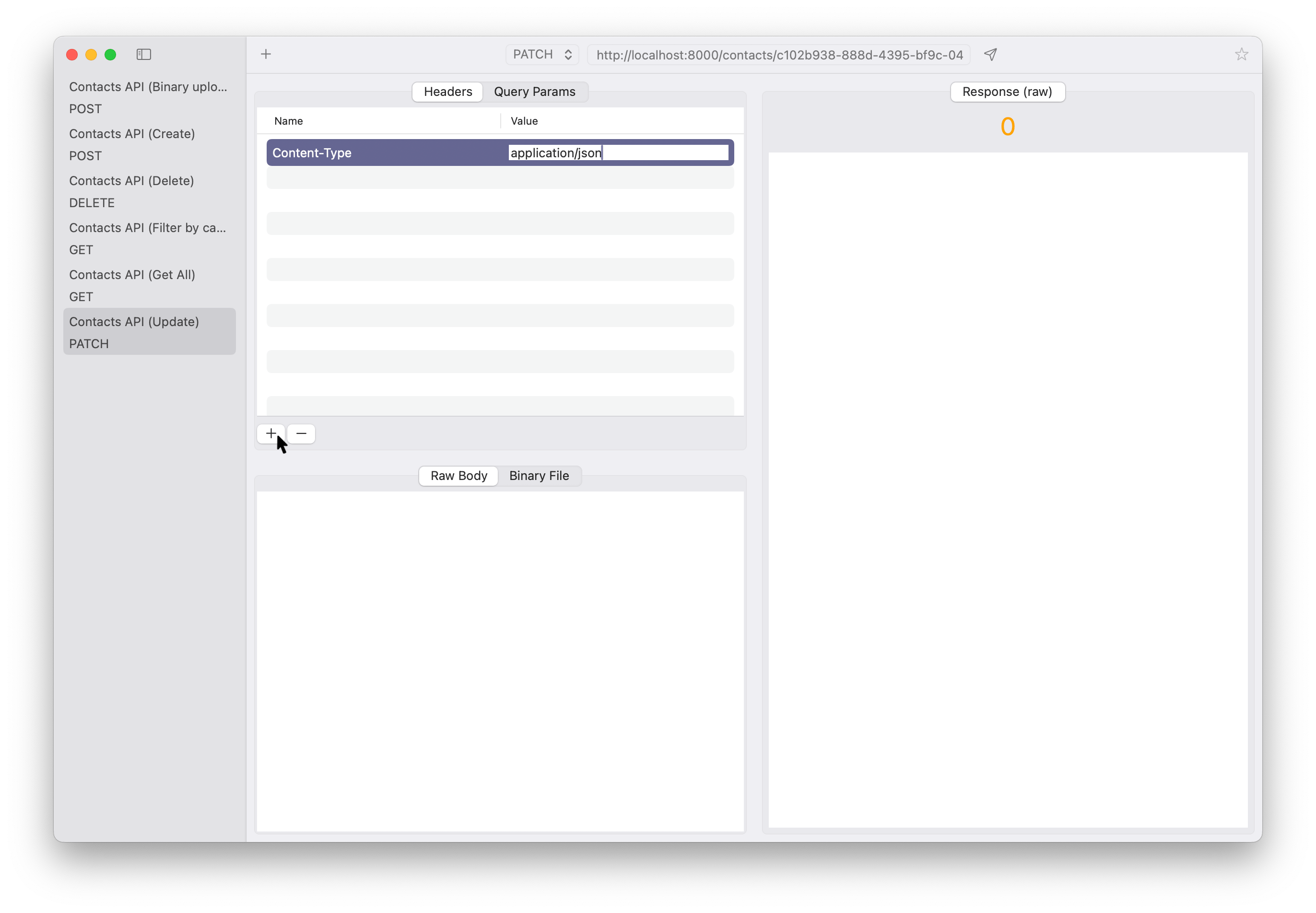 Requesto headers screenshot